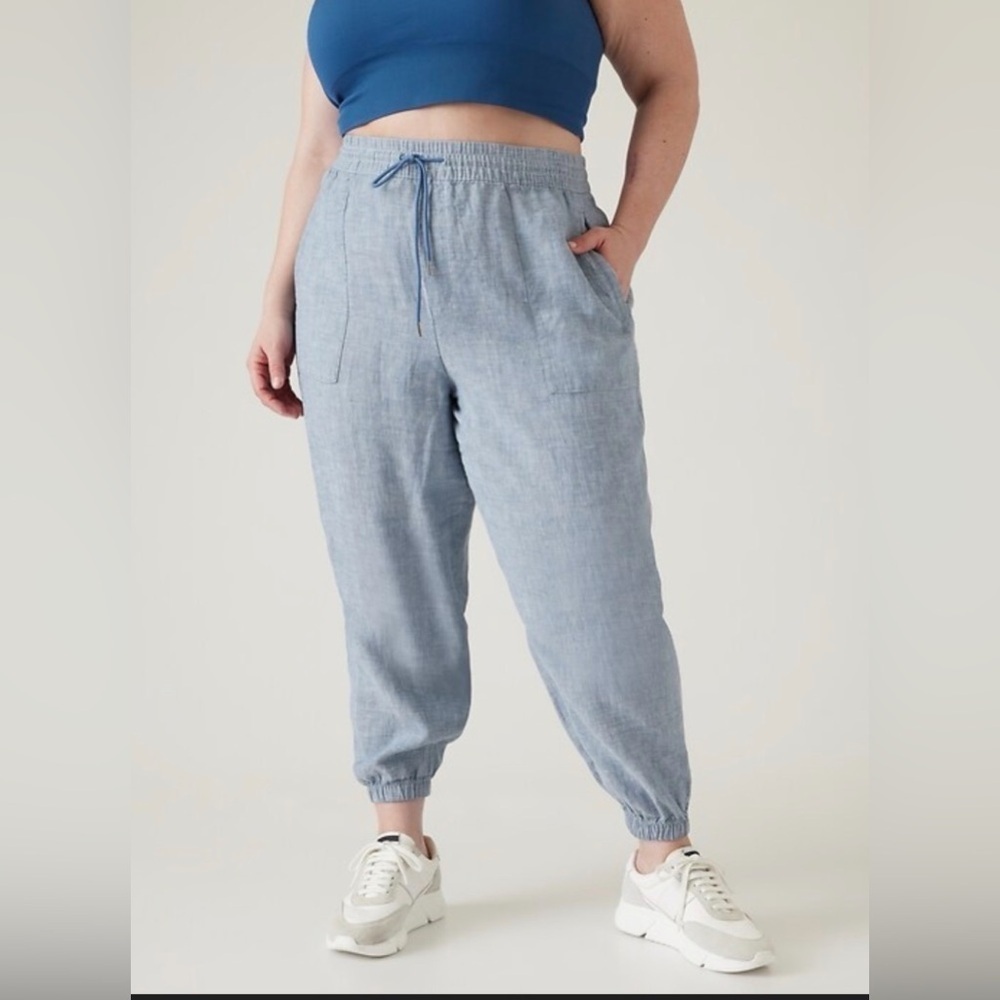 Athleta Retreat Linen Jogger Blue Size 8